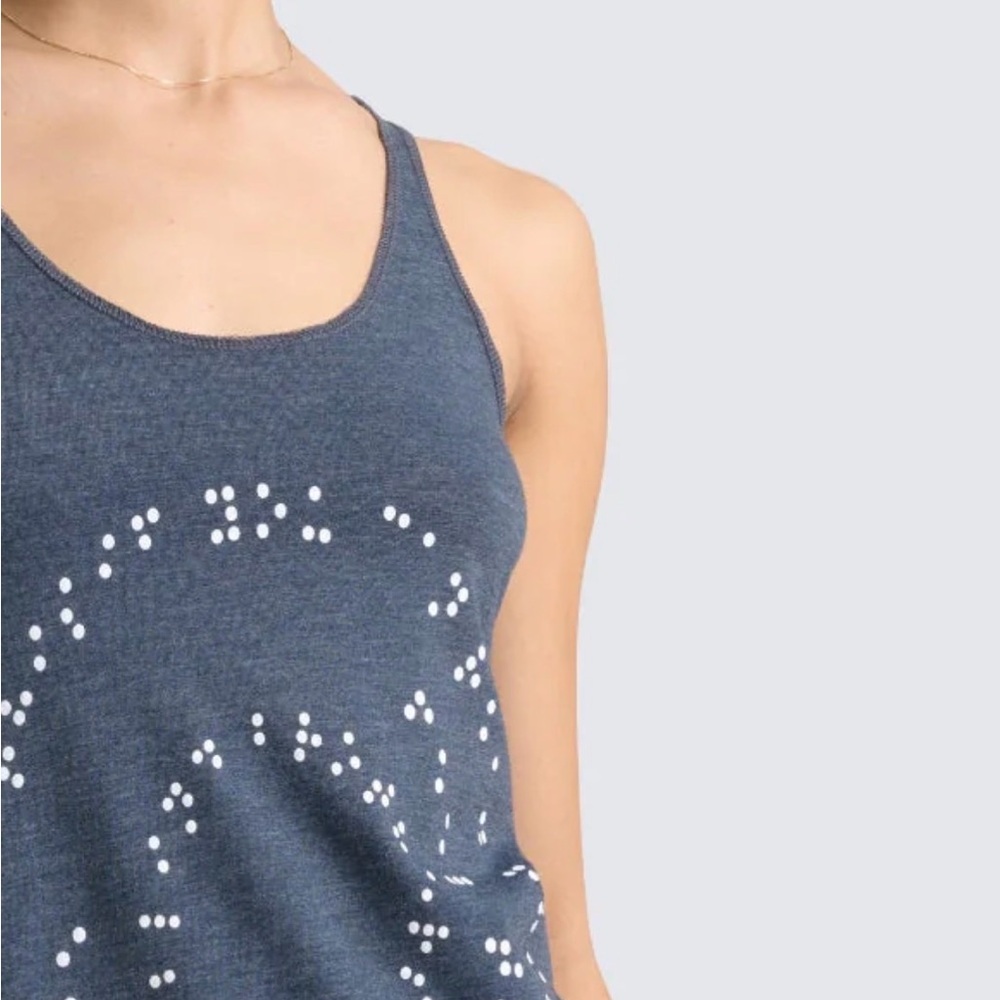 Stylish Blue Graphic Tank Top - Picture 2 of 5